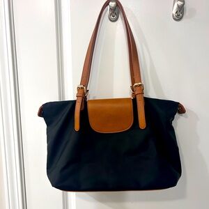 Miztique Black Shoulder Bag with Tan Accents